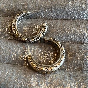 John Hardy Vintage Jaisalmer Dot Collection 18K gold and silver hoops